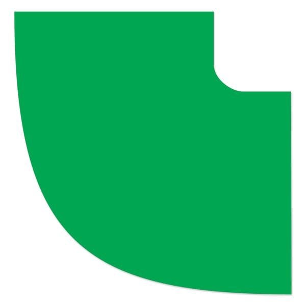 Ergomat DuraStripe Supreme 2in 90 degrees Round Angle Corners Green, 120PK - DSV-CR2-G-90ANGLE-KIT