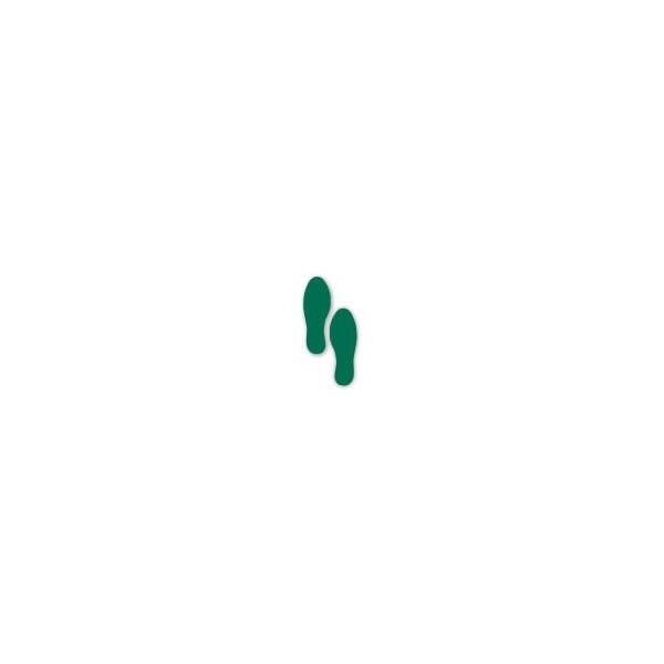 Ergomat 9.5inx3.5in DuraStripe Mean Lean Foot Prints Green, 30PK - DSML-STEP-9.5-G-KIT