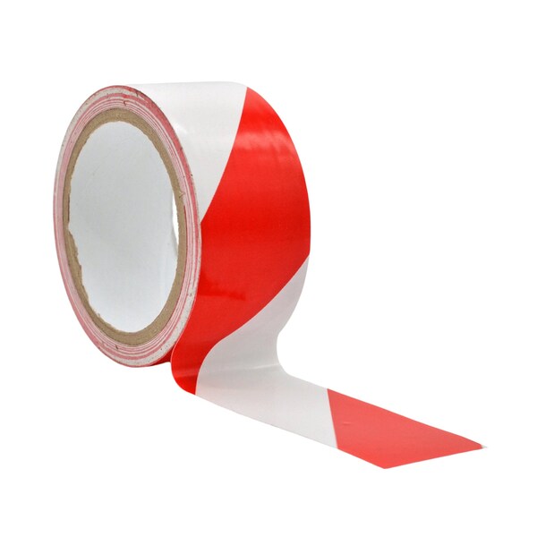 Wod Tape Laminated PVC, Red/White, 2 inch (48mm) W., 9 mil Thickness, 24 PK - WOD VSWT369L-02000-24-36-RW