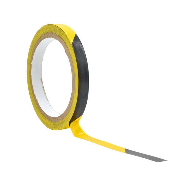 Wod Tape PVC, Black/Yellow, 1/2 inch (12mm) W., 6 mil Thickness, 96 PK - WOD VSWT186-00500-96-18-BY