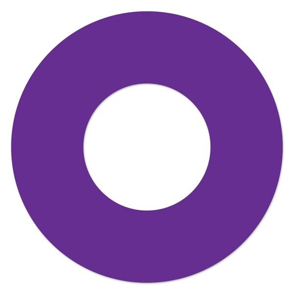 Ergomat Xtreme 9in Donut- 6in Center Purple, 6PK - DSX-DONUT9-P-KIT