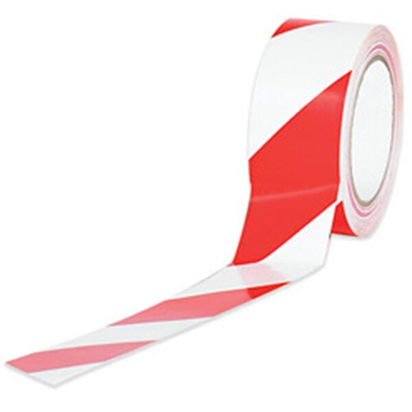Swivel 3 in. x 36 yds. Red-White Striped Vinyl Safety Tape - SW2823258