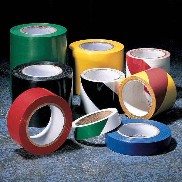 Zoro Select Floor Marking Tape, vinyl, No Legend, Blue, 4 in W., 5 mil Thickness - 3JRX1
