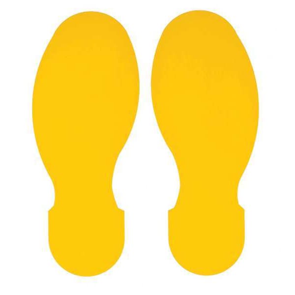 Brady Floor Marking Tape, Polyester, No Legend, Yellow, 3 1/2 in W., 8 mil Thickness, 10 PK - 104409