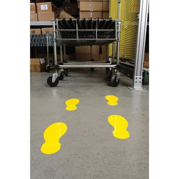 Brady Floor Marking Tape, Polyester, No Legend, Yellow, 3 1/2 in W., 8 mil Thickness, 10 PK - 104409