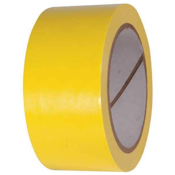 Zoro Select Floor Marking Tape, vinyl, No Legend, Yellow, 2 in W., 2.4 mil Thickness - 15D726