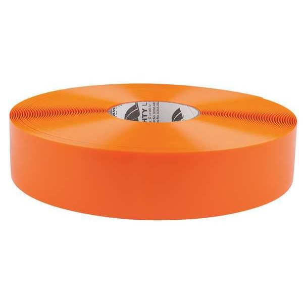Mighty Line Floor Marking Tape, Vinyl, No Legend, Orange, 2 in W., 50 mil Thickness - 2RO
