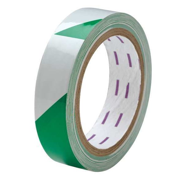 Zoro Select Floor Marking Tape, vinyl, No Legend, Red, White, 1 in W., 5 mil Thickness - 9NM08