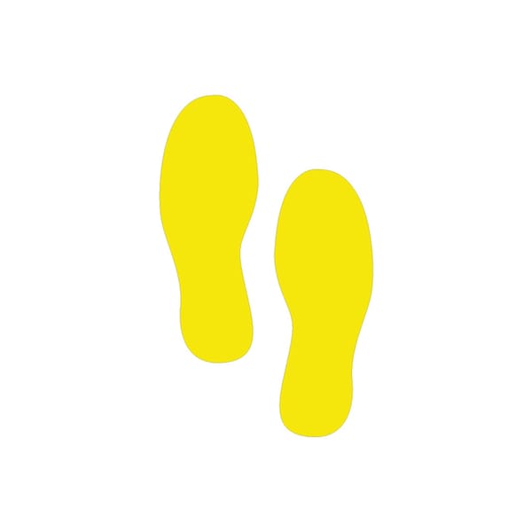 5S Supplies 5S Corner Markers, 3 1/2 in W., 9 1/2 in L., 0.003 in Thickness, 25 PK - VSF-FOOTPRINTS-YELLOW