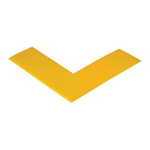 Mighty Line Safety Tape Angles, 6x6x2", Yellow, PK24, PVC, 6" W., 6" L., 24 PK - T9662Y