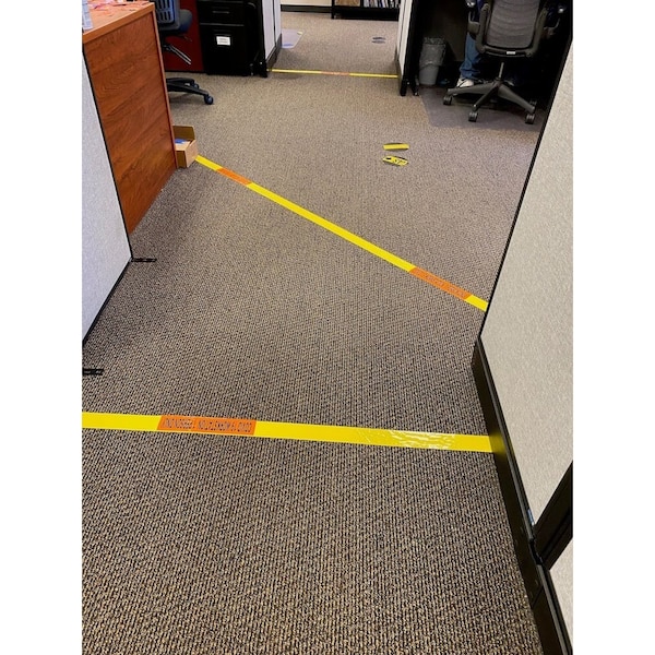 Smart Stripe Carpet Tape, Vinyl film, 4 in W., 75 ft L., 4 mil Thickness - SCT404