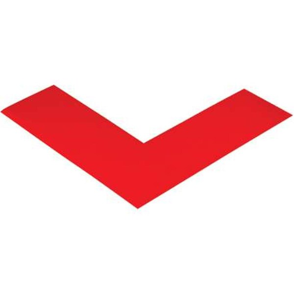 Complementos 6 x 6 x 2 in. Red  Deluxe Safety Tape Angles, 24PK - CO1698298