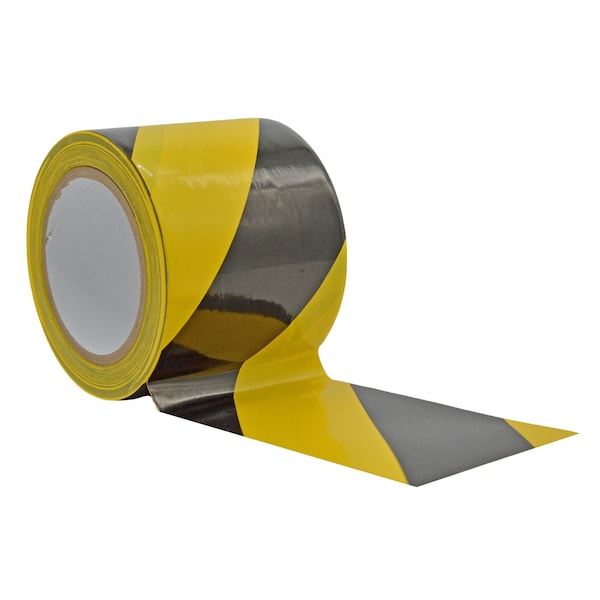 Wod Tape Laminated PVC, Black/Yellow, 6 inch (144mm) W., 9 mil Thickness, 8 PK - WOD VSWT189L-06000-8-18-BY