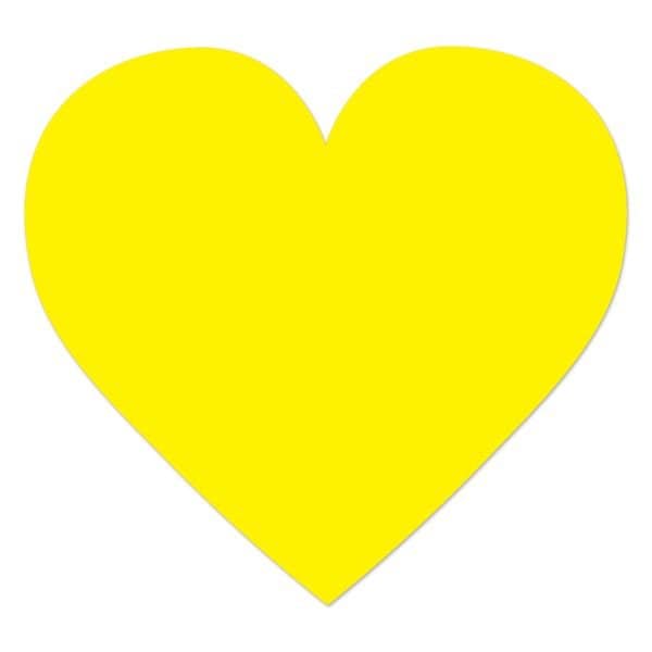 Ergomat DuraStripe Supreme 4.5in X 4.5in HEART Yellow, 30PK - DSV-HEART-Y-KIT