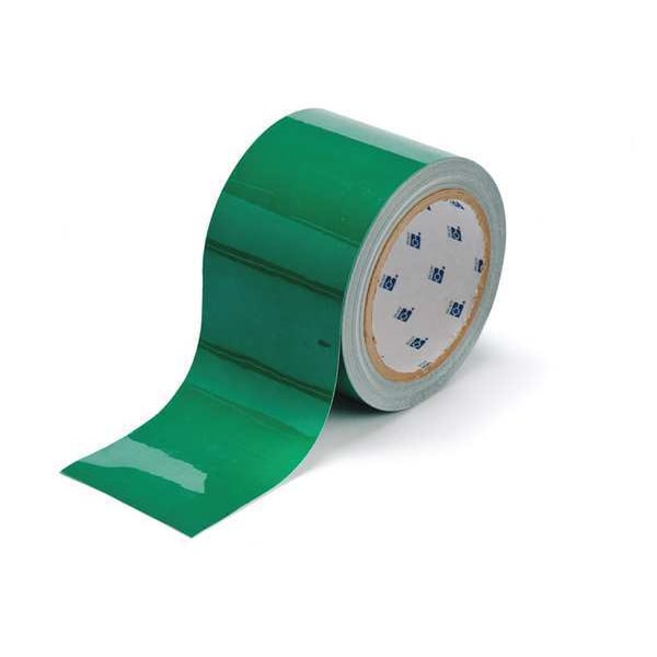 Brady Floor Marking Tape, Polyester, No Legend, Green, 3 in W., 8 mil Thickness - 104345
