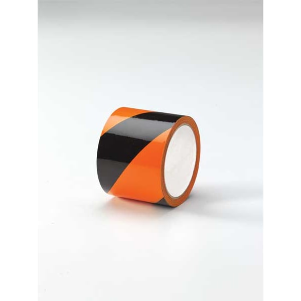 Zoro Select Floor Marking Tape, vinyl, No Legend, Black, Orange, 3 in W., 5 mil Thickness - 3YRY5