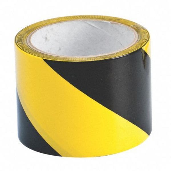 Condor Floor Marking Tape, vinyl, No Legend, Black, Yellow, 3 in W., 6 mil Thickness - 55303