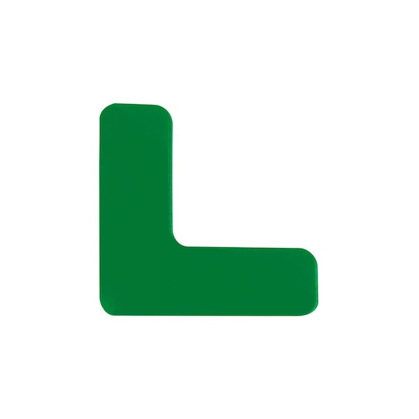 5S Supplies 5S Corner Markers, 2 in W., 6 in L., 0.003 in Thickness, 25 PK - VSC-ROUND-GREEN