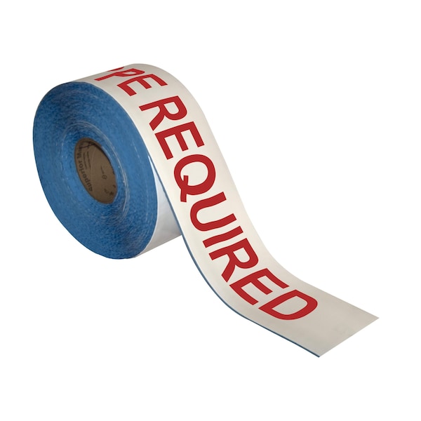 Superior Mark Floor Marking Message Tape, 4in x 100Ft , PPE REQUIRED - IN-40-743I