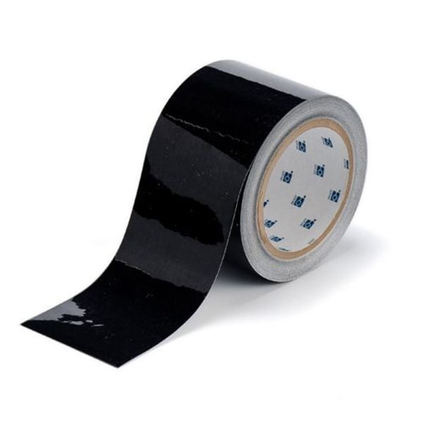 Brady Floor Marking Tape, Polyester, No Legend, Black, 3 in W., 8 mil Thickness - 104340