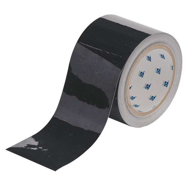 Brady Floor Marking Tape, Polyester, No Legend, Black, 3 in W., 8 mil Thickness - 104340