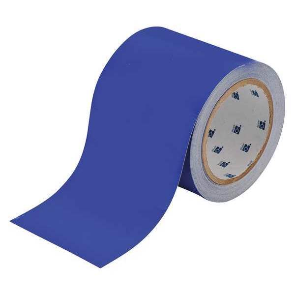 Brady Floor Marking Tape, Polyester, No Legend, Blue, 4 in W., 8 mil Thickness - 104374
