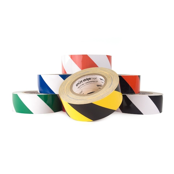Smart Stripe Smart Stripe Hazard Floor Tape, Vinyl film, 6 in W., 100 ft L., 4 mil Thickness - SSH676
