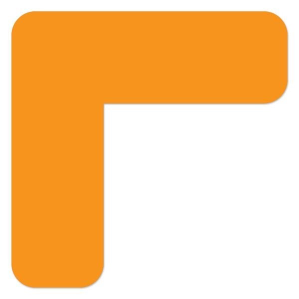 Ergomat DuraStripe Mean Lean 12inx12inx4in 90 degrees Round Angle Corners Orange, 16PK - DSML-CR12-O-KIT