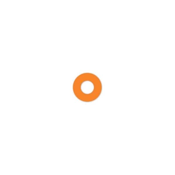 Ergomat 6in Supreme Donut- 3.5in Center Orange, 20PK - DSV-CIRCLE-6-O-KIT