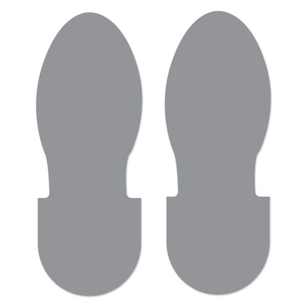 Ergomat 9.5inx3.5in DuraStripe Xtreme Boot Steps Grey, 30PK - DSX-BOOT9.5-GY-KIT