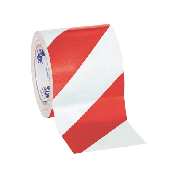 Tape Logic 4'' x 36 yds. Red/White Tape Logic Striped Vinyl Safety Tape, 12PK - BUY00024517