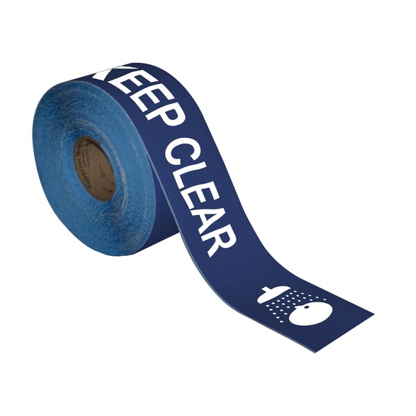 Superior Mark Floor Marking Message Tape, 4in x 100Ft , EYE WASH KEEP CLEAR - IN-40-728I