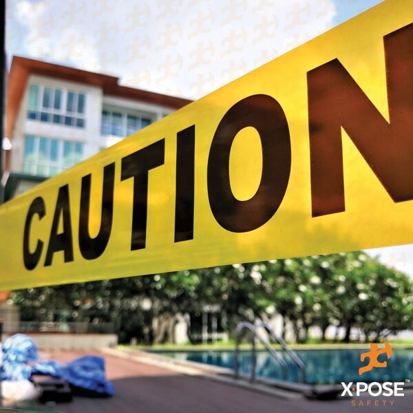 Xpose Safety Caution Tape, PVC, Caution, Yellow, 3 in W., 1000 ft L., 960 PK - PCT-FP960-X