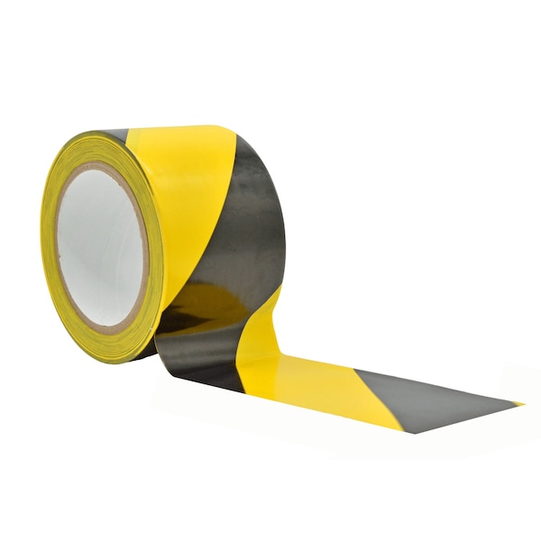 Wod Tape PVC, Black/Yellow, 3 inch (72mm) W., 7 mil Thickness, 16 PK - WOD VSWT367-03000-16-36-BY