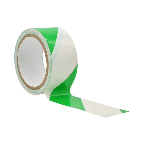 Wod Tape PVC, Green/White, 6 inch (144mm) W., 7 mil Thickness, 8 PK - WOD VSWT367-06000-8-36-GW