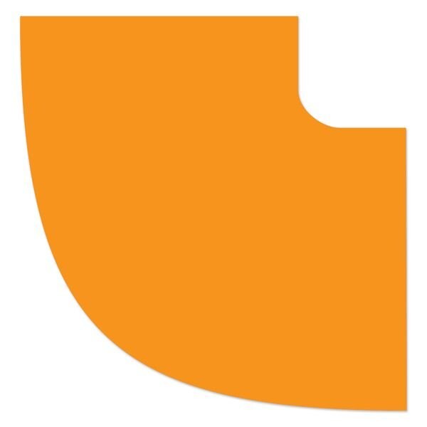 Ergomat DuraStripe Supreme 2in 90 degrees Round Angle Corners Orange, 120PK - DSV-CR2-O-90ANGLE-KIT