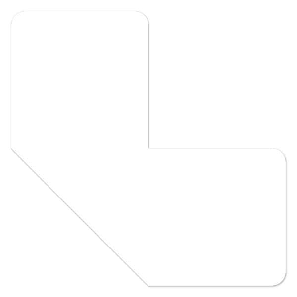 Ergomat DuraStripe Supreme 4inx4inx2in Half Angle Corners White, 70PK - DSV-C4X4X2-W-KIT