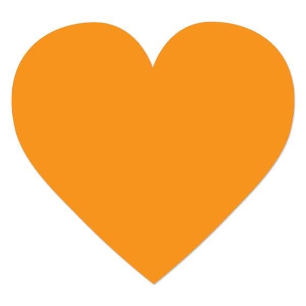 Ergomat DuraStripe Mean Lean 4.5inx 4.5in Heart Orange, 30PK - DSML-HEART-O-KIT
