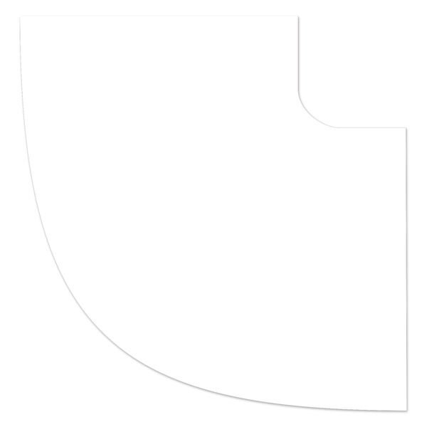 Ergomat DuraStripe Supreme 3in 90 degrees Round Angle Corners White, 60PK - DSV-CR3-W-90ANGLE-KIT