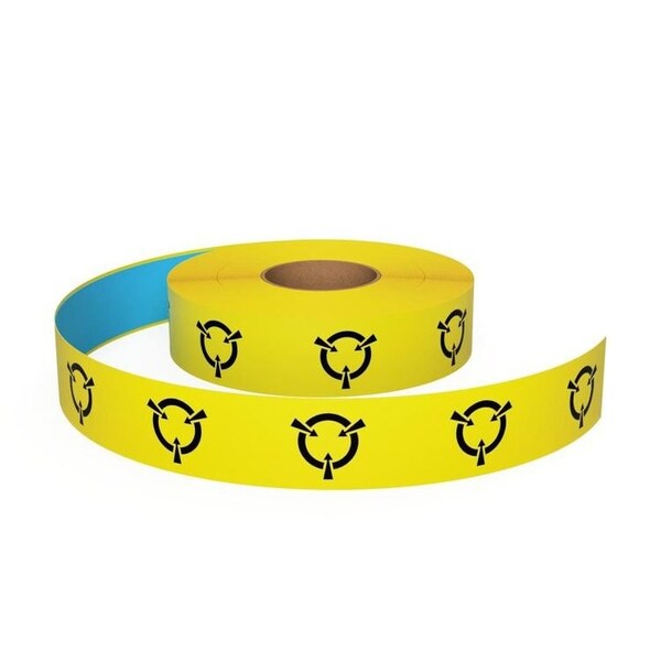 Ergomat 2inDurastripe In-Line Printing Yellow ESD, Type A: Yellow, pictogram only - DSIL250Y-ESD-TYPEA