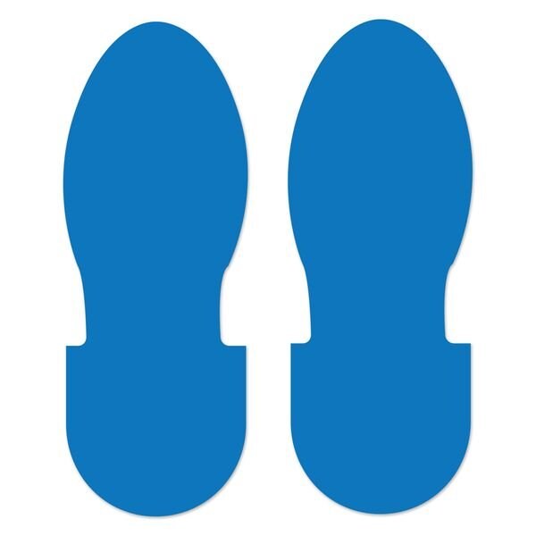 Ergomat 12inx5in DuraStripe Xtreme Big Boot Steps Light Blue, 18PK - DSX-BIGBOOT12-LB-KIT