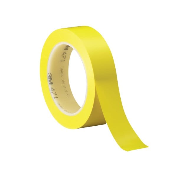3M 1'' x 36 yds. Yellow 3M 471 Vinyl Tape, 36PK - BUY00023341