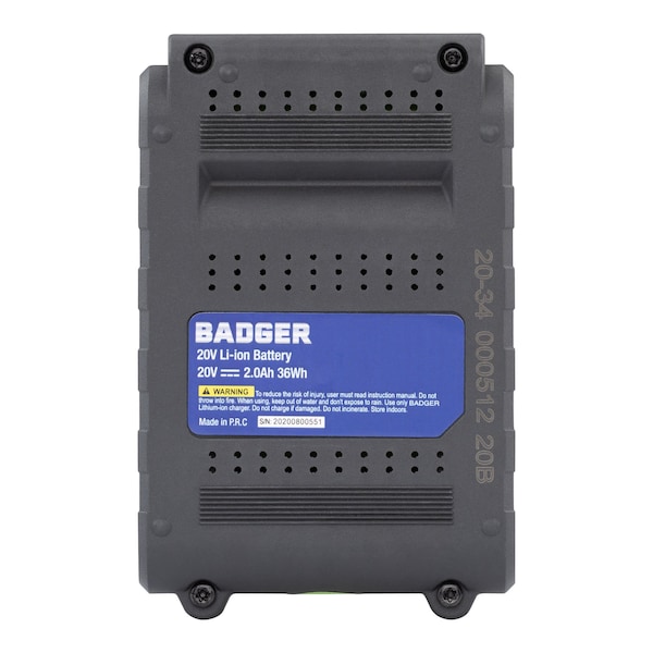 Wild Badger Power Wild Badger Power Cordless 20 Volt 2.0 Ah Battery - WB20V2AHB