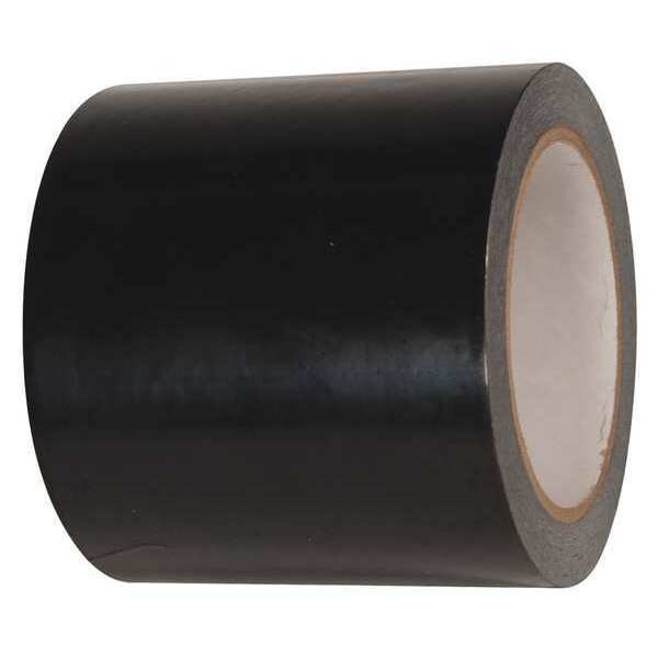 Zoro Select Floor Marking Tape, vinyl, No Legend, Black, 4 in W., 2.4 mil Thickness, 2 PK - 24WH13