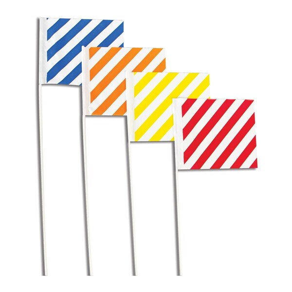Blackburn Flag Blackburn 4"x 5" Pattern Stake Flags with30" Wire Stakes, 100PK - 3JVJ7