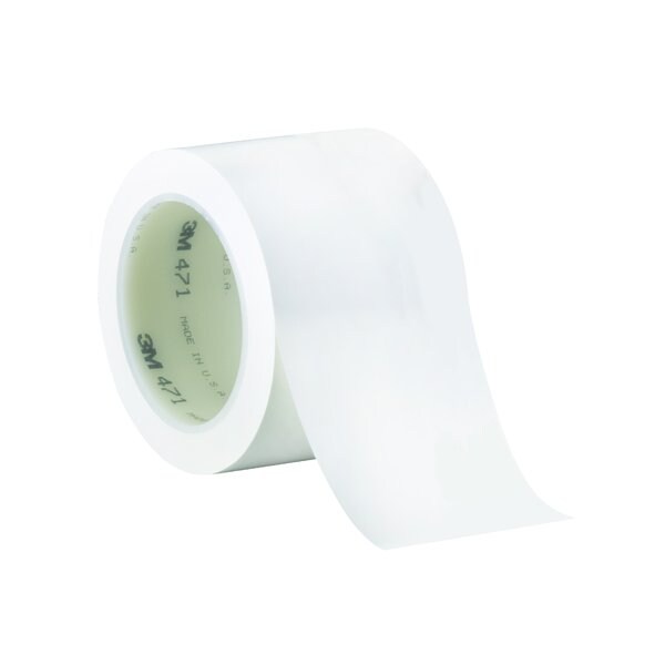 3M 3'' x 36 yds. White 3M 471 Vinyl Tape, 12PK - BUY00023370