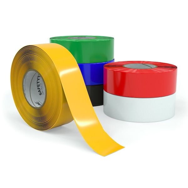 Safetytac Flexible PVC, 2 in W., 100 ft L., Peak: 35 mil / Edge: 5 mil Thickness - ST205