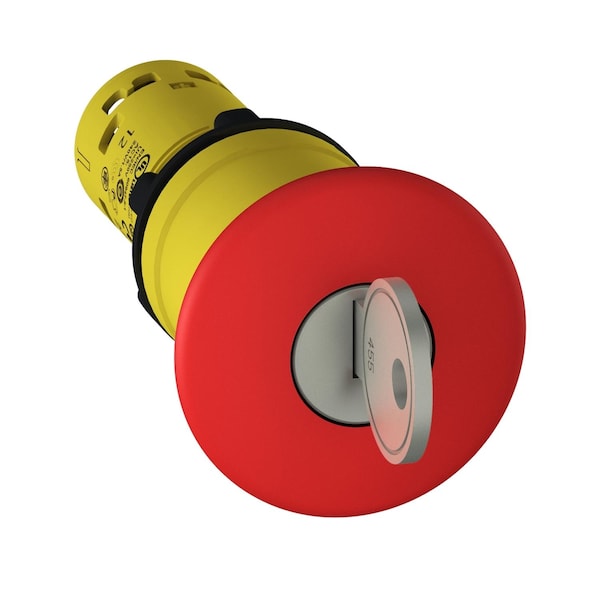 Paro de emergencia monolítico de Schneider Electric, Harmony XB7, plástico, seta roja de 40mm, 22mm, liberación con llave de traba, 2NC - XB7NS9444.