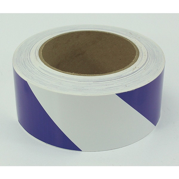 Visual Workplace Floor Marking Tape, 2", Striped, Blu/Wht - 25-600-2100-674