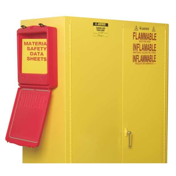 Justrite Document Box, 11 in W x 14 1/2 in L x 2 1/8 in D, Plastic, Includes Heavy Duty Mounting Tape, Labels - 23304